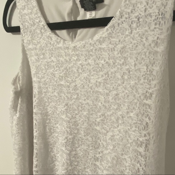 Alfani White Flowy Dressy Tank Blouse | Size XS - Picture 4 of 7